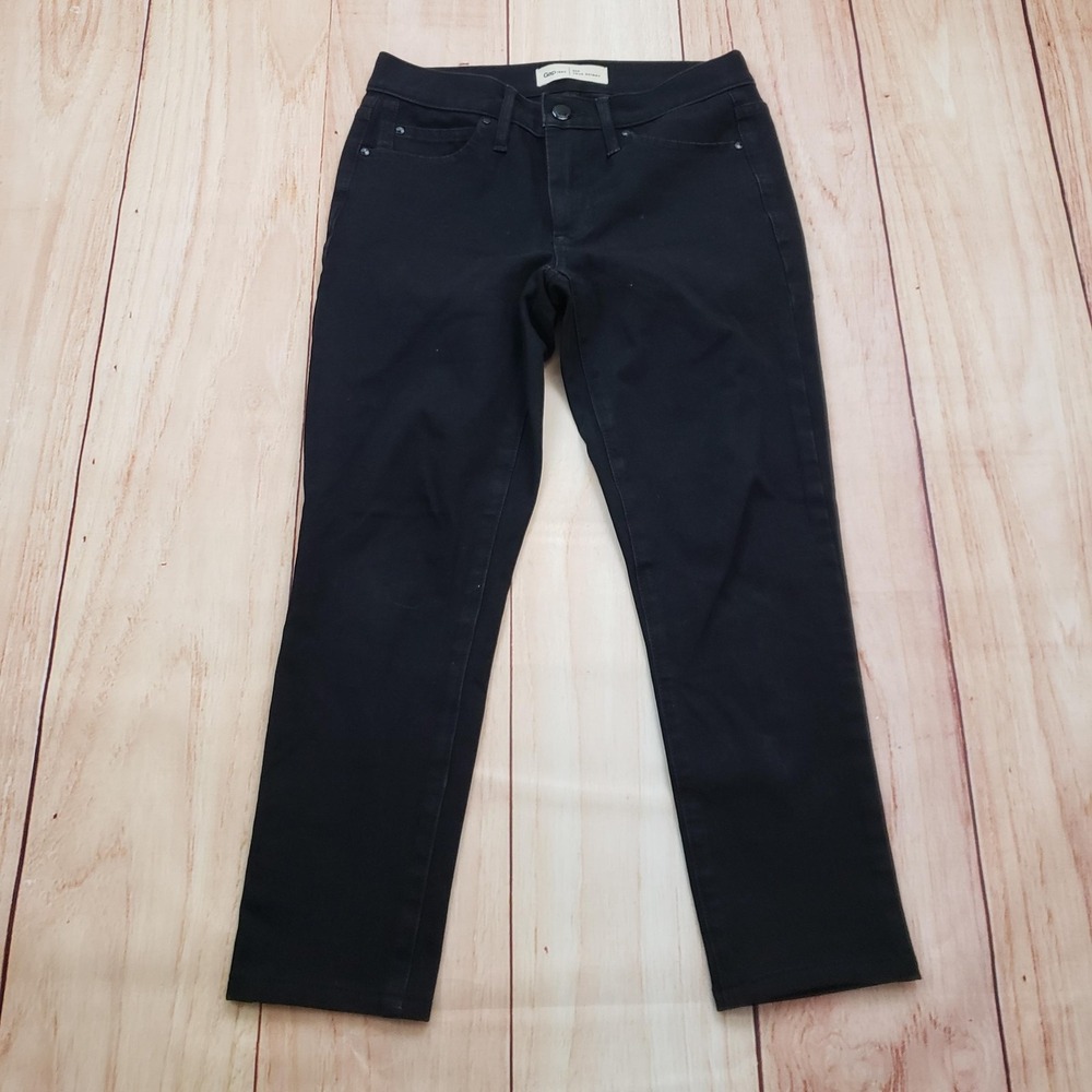 Gap 1969 True‎ Skinny Jeans Womens 25R Black Crop Denim Zip Fly Five Pocket